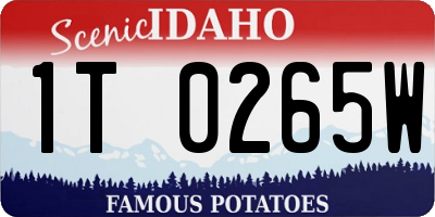 ID license plate 1T0265W