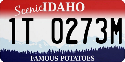 ID license plate 1T0273M
