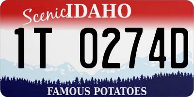 ID license plate 1T0274D
