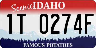 ID license plate 1T0274F