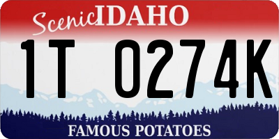 ID license plate 1T0274K