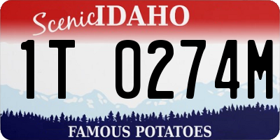 ID license plate 1T0274M