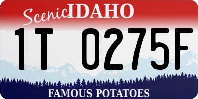 ID license plate 1T0275F