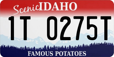 ID license plate 1T0275T