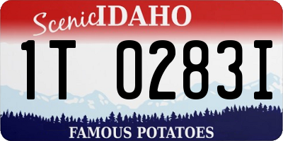 ID license plate 1T0283I