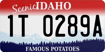 ID license plate 1T0289A