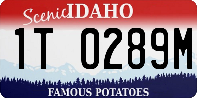 ID license plate 1T0289M