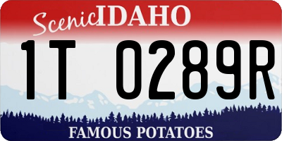 ID license plate 1T0289R