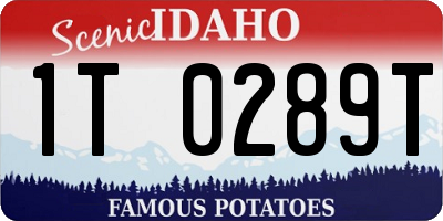 ID license plate 1T0289T