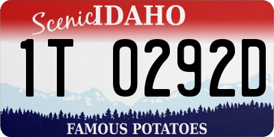 ID license plate 1T0292D