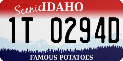 ID license plate 1T0294D