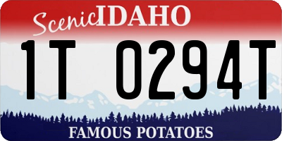 ID license plate 1T0294T