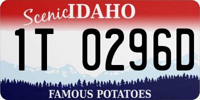 ID license plate 1T0296D