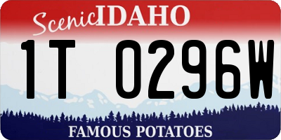 ID license plate 1T0296W