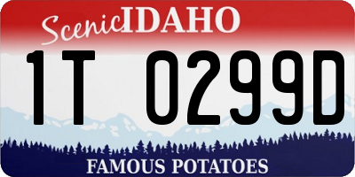 ID license plate 1T0299D