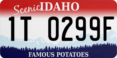 ID license plate 1T0299F