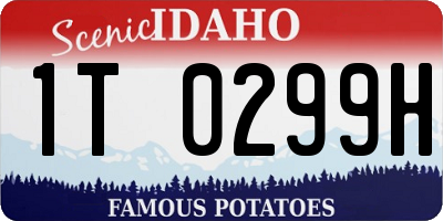 ID license plate 1T0299H