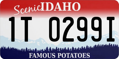 ID license plate 1T0299I