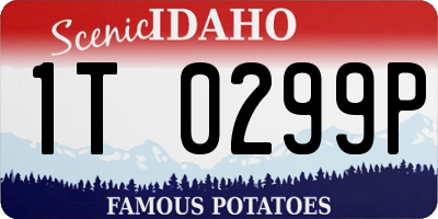 ID license plate 1T0299P