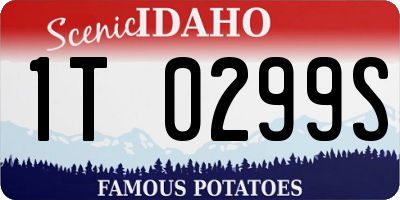 ID license plate 1T0299S