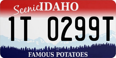 ID license plate 1T0299T