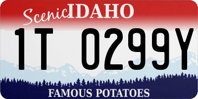 ID license plate 1T0299Y