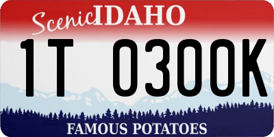 ID license plate 1T0300K