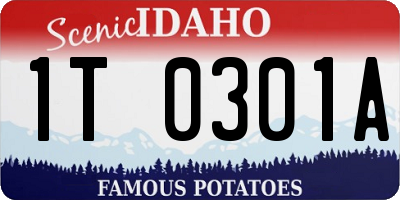 ID license plate 1T0301A