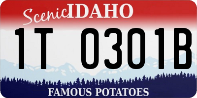 ID license plate 1T0301B