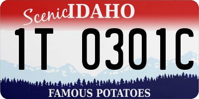 ID license plate 1T0301C