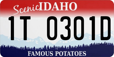 ID license plate 1T0301D