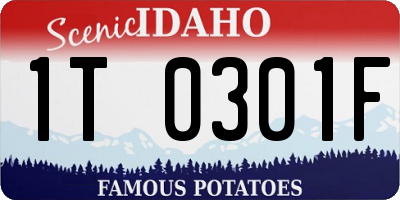 ID license plate 1T0301F
