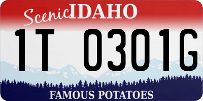 ID license plate 1T0301G