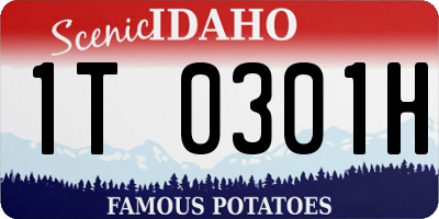 ID license plate 1T0301H