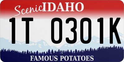 ID license plate 1T0301K