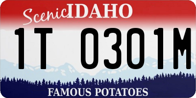 ID license plate 1T0301M