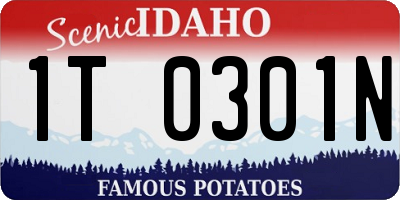 ID license plate 1T0301N