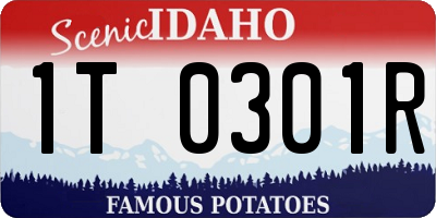 ID license plate 1T0301R