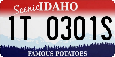 ID license plate 1T0301S
