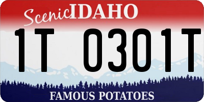 ID license plate 1T0301T