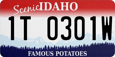ID license plate 1T0301W