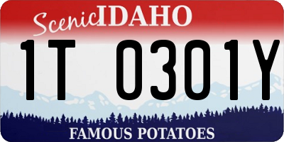 ID license plate 1T0301Y
