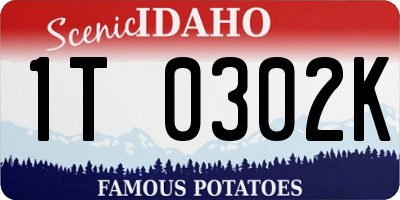 ID license plate 1T0302K