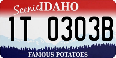ID license plate 1T0303B