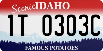 ID license plate 1T0303C
