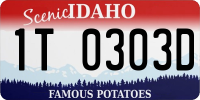 ID license plate 1T0303D