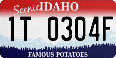 ID license plate 1T0304F