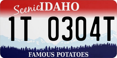 ID license plate 1T0304T