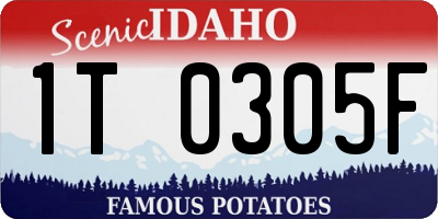 ID license plate 1T0305F