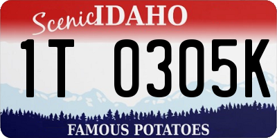 ID license plate 1T0305K